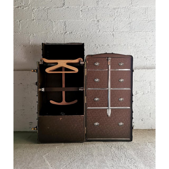 Large Antique Wardrobe/Steamer Trunk, USA, 1920s For Sale - Image 11 of 18