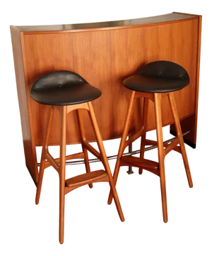 Boomerang Bar and Stools in Rosewood by Erik Buch for Dyrlund, Denmark, 1960s, Set of 3