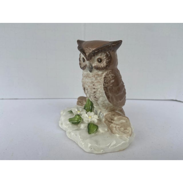 Shabby Chic Mid Century Bone China Owl Figurine For Sale - Image 3 of 9
