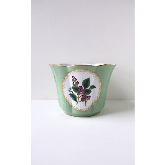 Porcelain Planter Cachepot Jardinière Scalloped Edge For Sale - Image 9 of 12