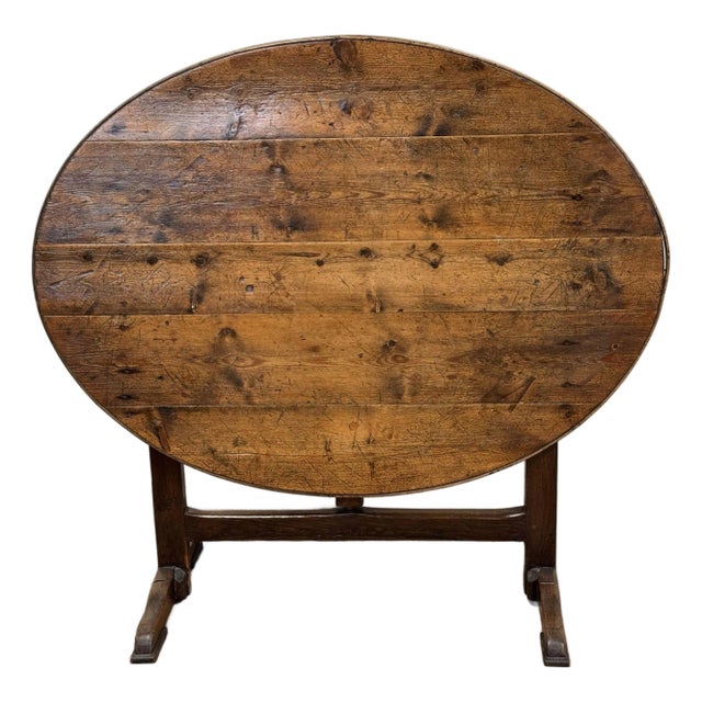 Antique Flip Top Wine Tasting Table For Sale