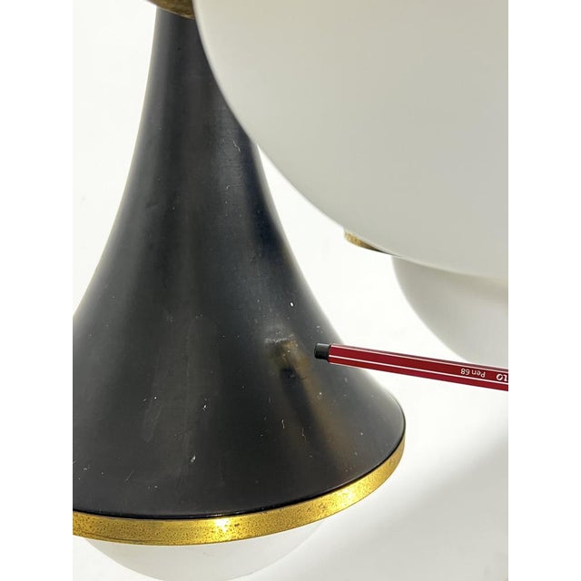 Mis-Century Stilnovo Pendant with Three Lights from Sciolari, Italy, 1950s For Sale - Image 9 of 15