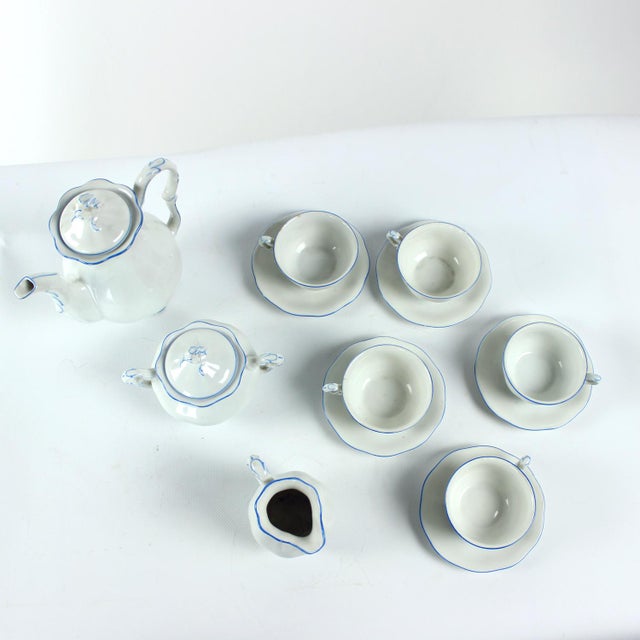 Boho Chic Tea / Coffee Porcelain Set by Pirkenhammer Brezova, 1950s, Set of 13 For Sale - Image 3 of 15