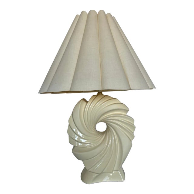 Postmodern 1980s Ceramic Swirl Lamp For Sale