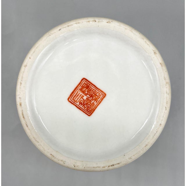 Vintage Chinese Porcelain Brush Pot With Eight Horses Motif & Calligraphy — Chinoiserie / Asian Traditional For Sale - Image 13 of 14