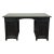A large Swedish desk in deep black with a green top. Crafted from pine wood, it retains all its original components,...