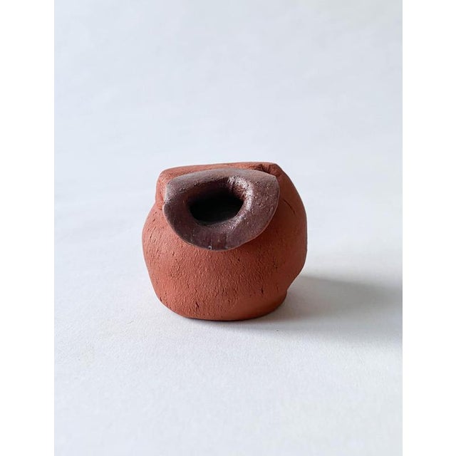 Beneath the radiator ii decorative ceramic vase by lillian tørlen unique piece. Dimensions: d 6 x w 6,5 x h 5 cm....