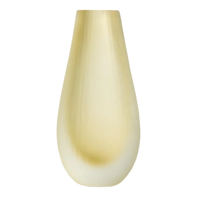 Hand Blown Murano Vase Canetto in Tobacco For Sale