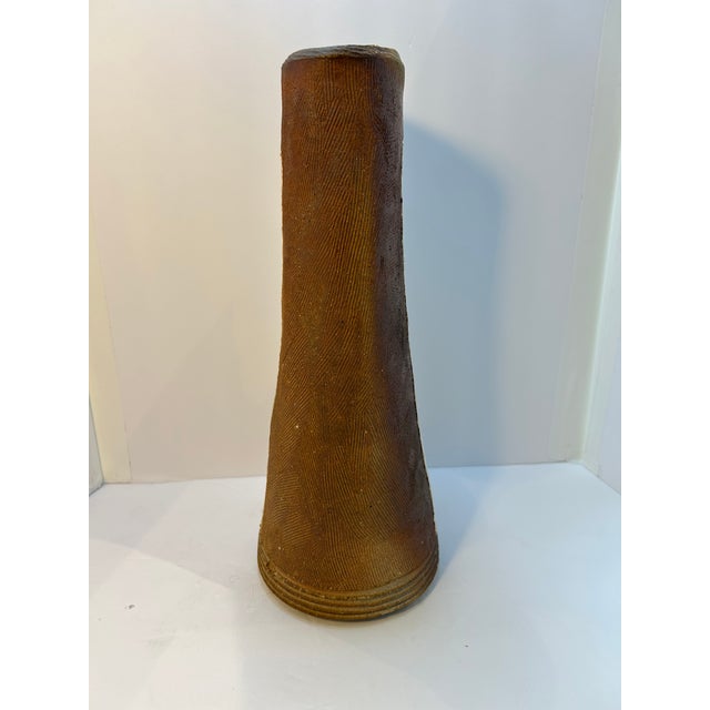 Large Modernist Sculptural Face Vase, Signed Studio Pottery, Brutalist Cubist Ceramic Bust, 15” For Sale - Image 6 of 7