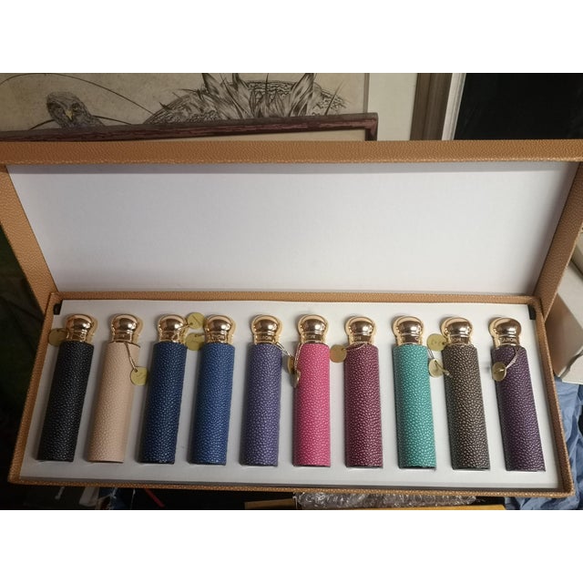 Blue Perfume Bottles Set, 2000s, Set of 10 For Sale - Image 8 of 8