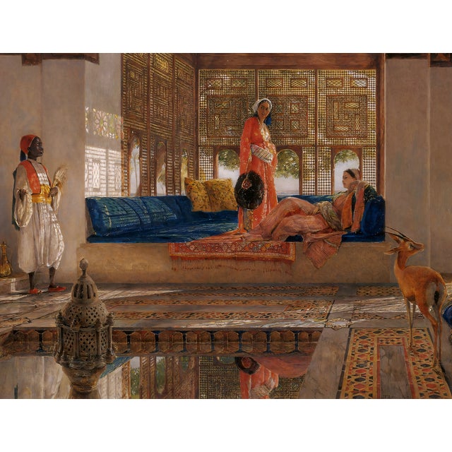 Atelier Aria Lumae John Frederick Lewis the Reception Cairo Egypt Grand Salon Scale Fine Art Gallery Board Print 40 X 32 For Sale In San Antonio - Image 6 of 18