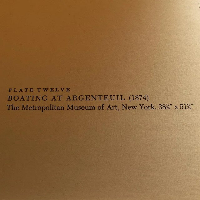 1953 After Edouard Manet "Boating at Argenteuil" First Edition Full-Color Print For Sale - Image 4 of 7