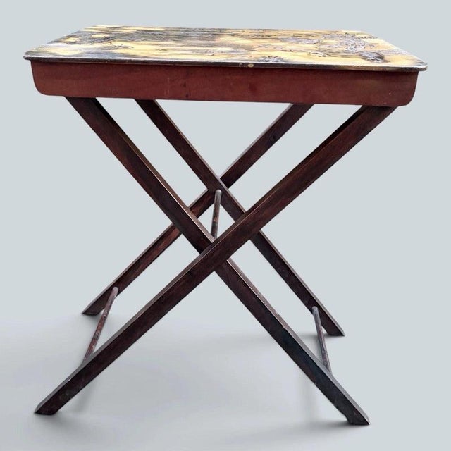 Antique Japanese Chinoiserie Folding Occasional Side Table For Sale - Image 4 of 7