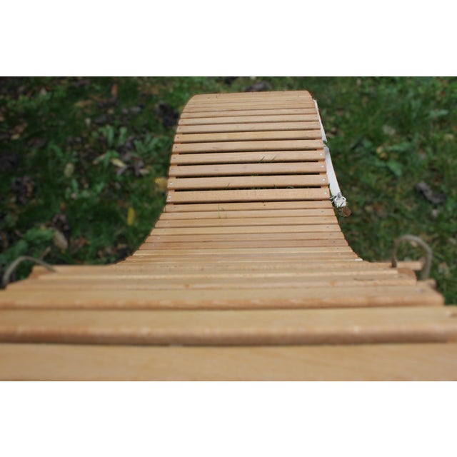 Brown Mid-Century Folding Wooden Sun Loungers, 1970s, Set of 2 For Sale - Image 8 of 12