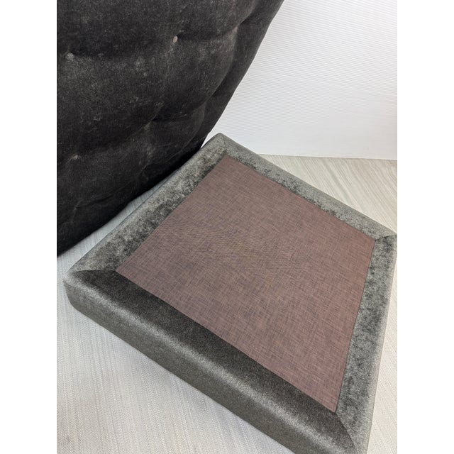 Scheiber Design Group Tufted Ottoman, Charcoal For Sale - Image 13 of 16