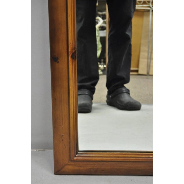 Vintage French Country Style Solid Pine Wood Sculpted Arch Wall Mirror For Sale In Philadelphia - Image 6 of 10