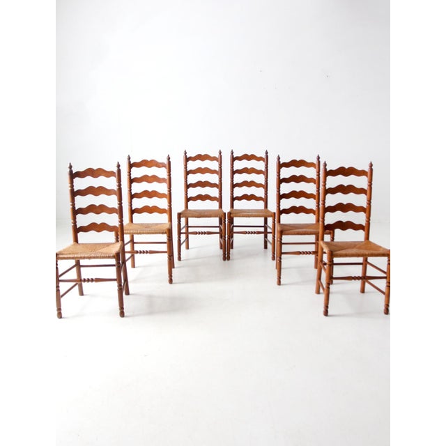 Wood Vintage Tell City Chair Company Rush Seat Dining Chairs Pair For Sale - Image 7 of 12