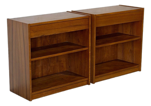 Teak Nightstands Set of 2 With Open Shelves Danish Mid-Century Modern 1960s