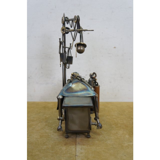 Metal Vintage Handcrafted Metal Art Surgical Scene Sculpture Figurine Doctors Gift 13" For Sale - Image 7 of 18