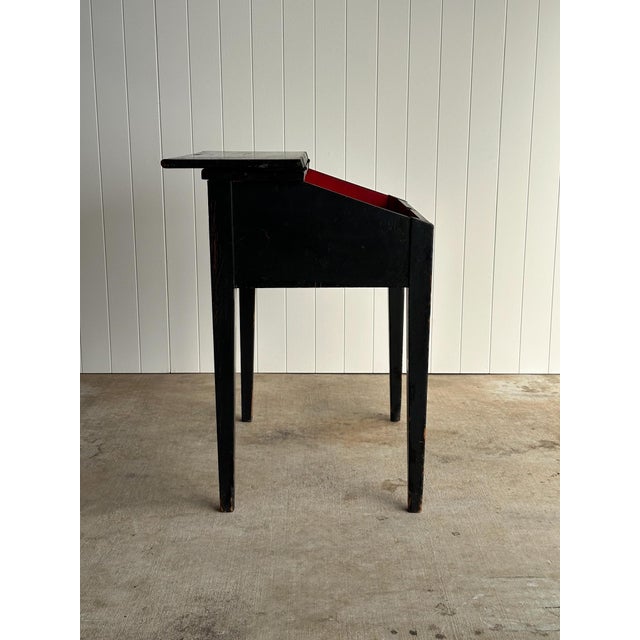 Early American Painted Slant-Front Desk With Stenciled Decoration, C. 1800 For Sale - Image 13 of 16