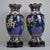 This is a stunning matching pair of large-scale baluster vases, crafted in the traditional cloisonné enamel technique. The...