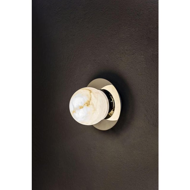 Saturn cycle wall lamp by united alabaster dimensions: ⌀ 20cm (inside lamp ⌀ 12 cm) (customizable height) materials:...