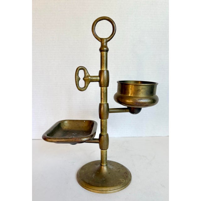 Early 20th Century Solid Brass Gentleman’s Shaving Grooming Stand For Sale In Los Angeles - Image 6 of 10