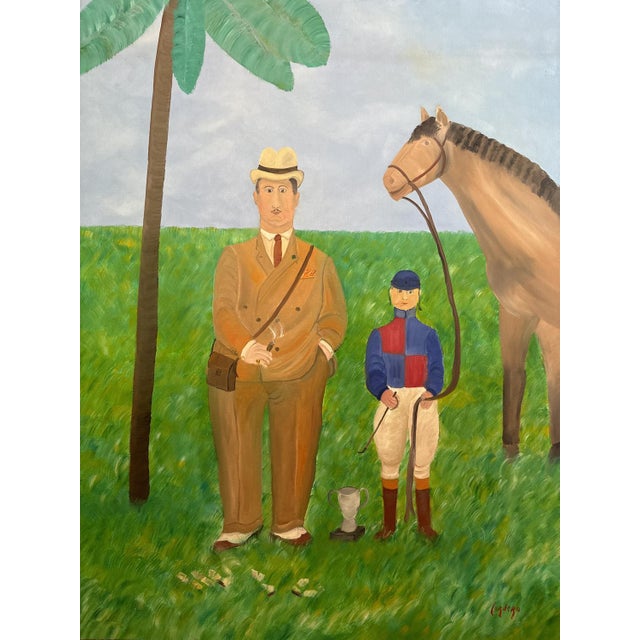 Black Horacio Sosa Cordero, El Ganador, 1981, Oil on Canvas For Sale - Image 8 of 9