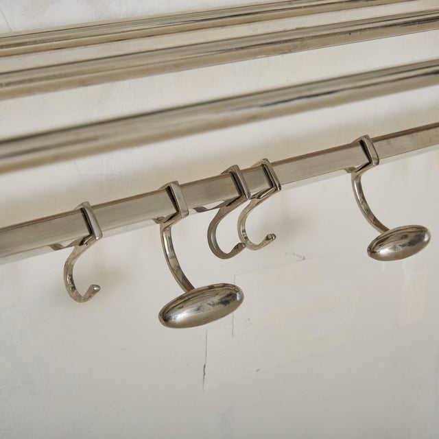 Small French Chrome Wall-Mounted Coat Rack, 1970s For Sale - Image 4 of 9