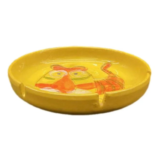 Mid-Century Modern 1970s Mid-Century Modern Era Bennett Walsh Pacific Stoneware Yellow Tiger Ashtray For Sale - Image 3 of 6