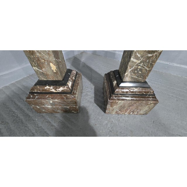 French Rouge Marble Columns, 1910, Set of 2 For Sale - Image 9 of 11