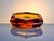 1920s Art Deco Faceted Cut Hexagonal Amber-Colored Crystal Glass Ashtray, Bohemia, Former Czechoslovakia, 1920s For Sale - Image 5 of 13