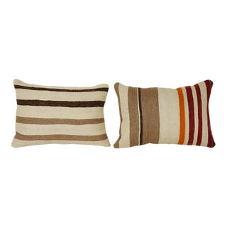 Striped Kilim Pillow Cover - A Pair For Sale