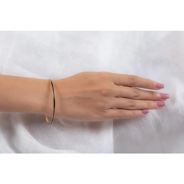 Black Enamel 18k Yellow Gold Bangle for Women For Sale - Image 10 of 11