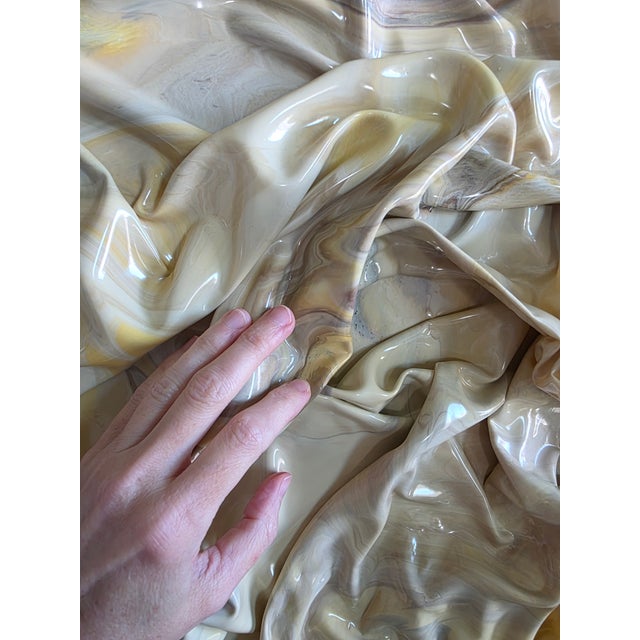 Contemporary "Suspiro" Round 36" Original Sculptural Abstract Painting by Shelly Floyd For Sale - Image 3 of 10