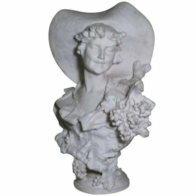 Ornamental & Decorative Materials Sculpture 'Mona Lisa of the Vineyard'- 30" H. Bust After Caesare Lapini a Lovely Woman With an Enigm For Sale - Image 7 of 7