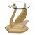 Vintage Art Deco Swan Glass Top Side Table For Sale