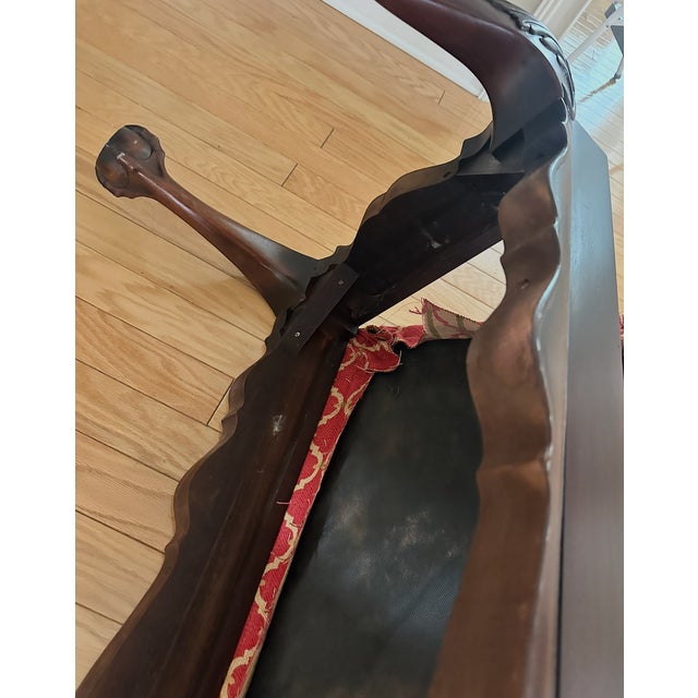 Chippendale Late 20th Century Chippendale-Style Mahogany Bench by Craftique For Sale - Image 3 of 7
