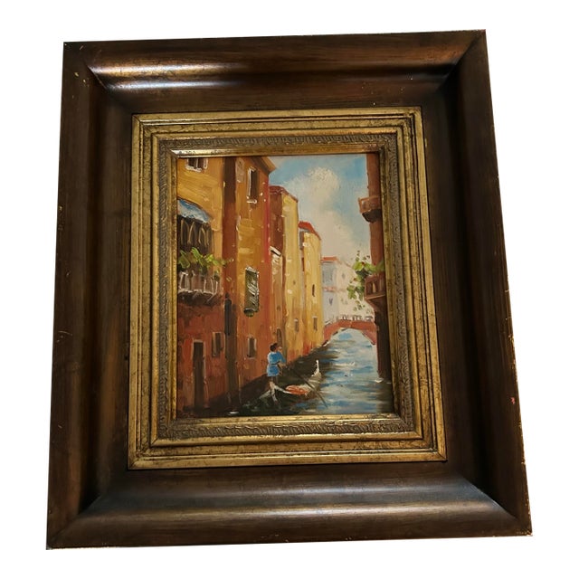 1970s Venice Canal Oil Painting For Sale
