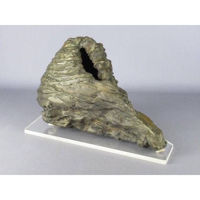 Cast Bronze Head Sculpture of a Woman with Long Hair, 20th Century For Sale - Image 4 of 11