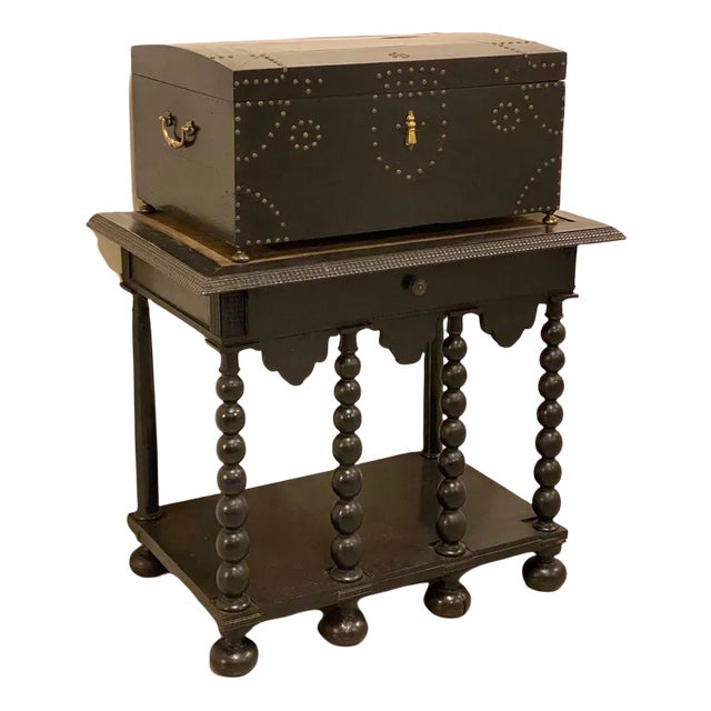 17th Century Italian Mobile Table with Cabinet, Set of 2 For Sale