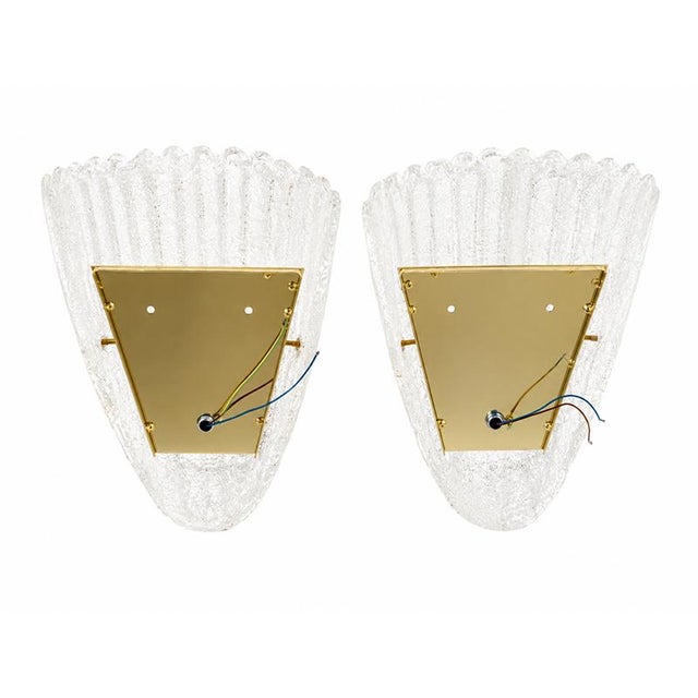 Murano Glass Wall Lights with Gold Finishes, 1980s, Set of 2 For Sale - Image 4 of 5