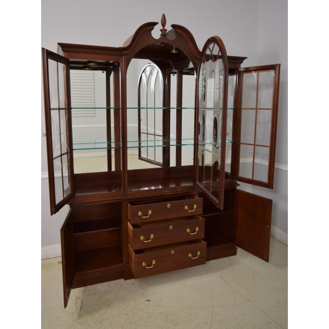 1990s Ethan Allen Georgian Court Cherry China Cabinet For Sale - Image 5 of 9