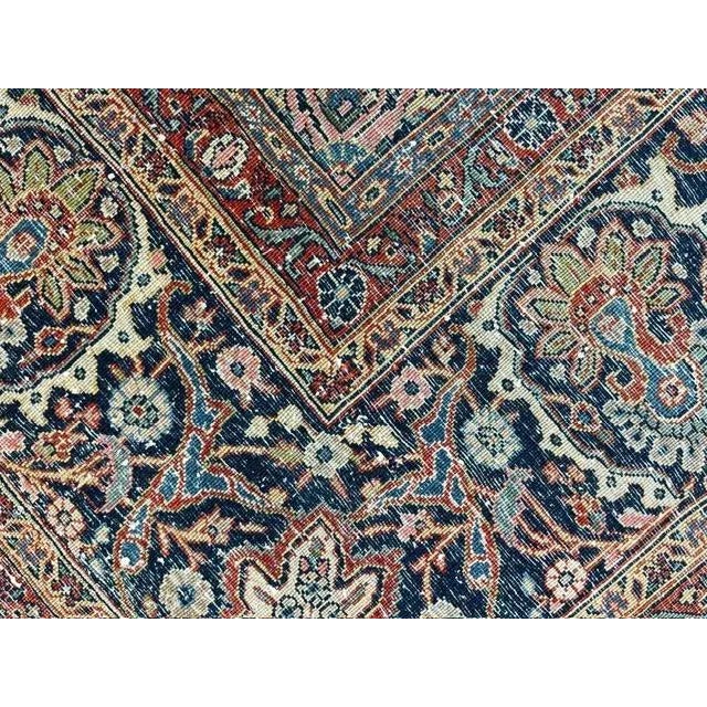 Textile 1920's Antique Kashan Carpet , 9'7" X 12'8" For Sale - Image 7 of 8