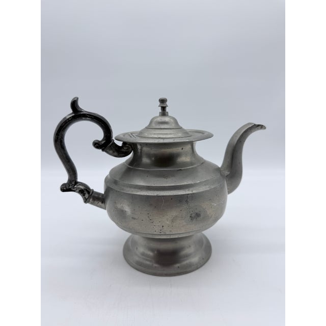 Antique American Britannia Teapot by R. Gleason, Dorchester, Ma, Circa 1840s For Sale - Image 13 of 14