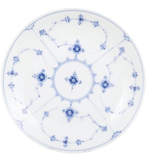 Royal Copenhagen, Blue Fluted Plain Round Porcelain Serving Dish, 1920s For Sale