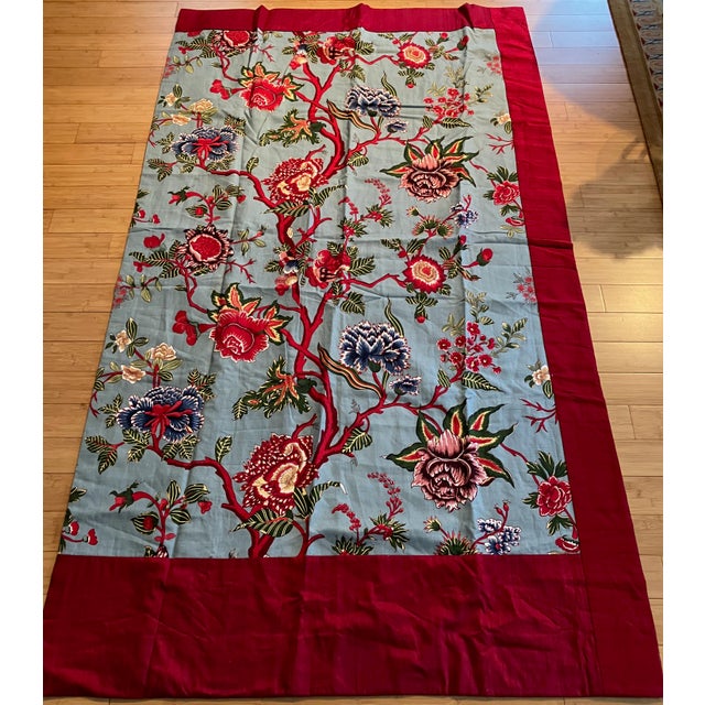 The House of Scalamandre Mid 20th Century Scalamandre Floral Drapes - Set of 4 For Sale - Image 4 of 7