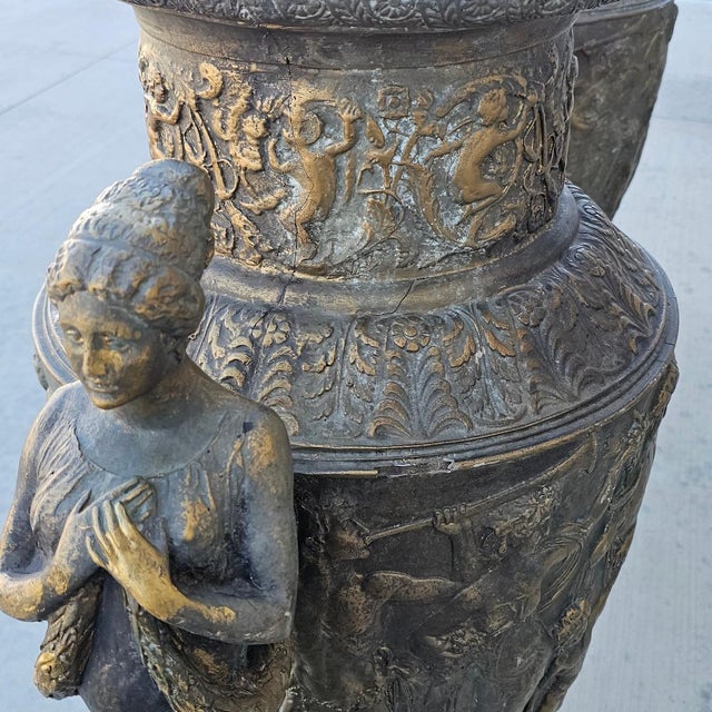 1970s Monumental French Neoclassical Figural Vases- A Pair For Sale - Image 17 of 18