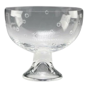 Vintage Steuben Joel Smith Design Art Glass 'Bubble Bowl 1999-Signed Etched Crystal