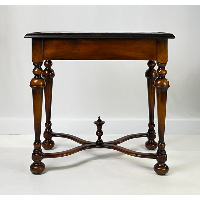 Wood Theodore Alexander Attributed "William and Mary Armoury Table" With Engraved Brass Panels For Sale - Image 7 of 13